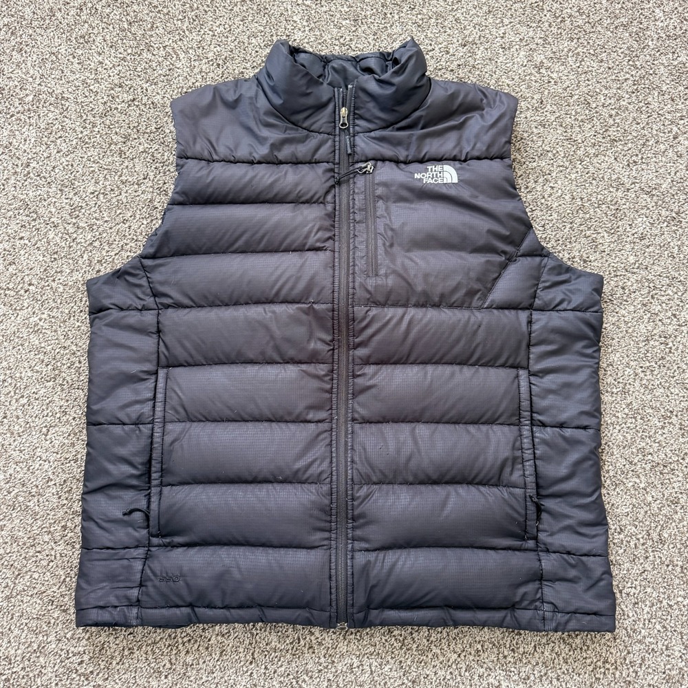 The North Face 550 Puffer Down Black Vest Men's Size XL Outdoor Hiking